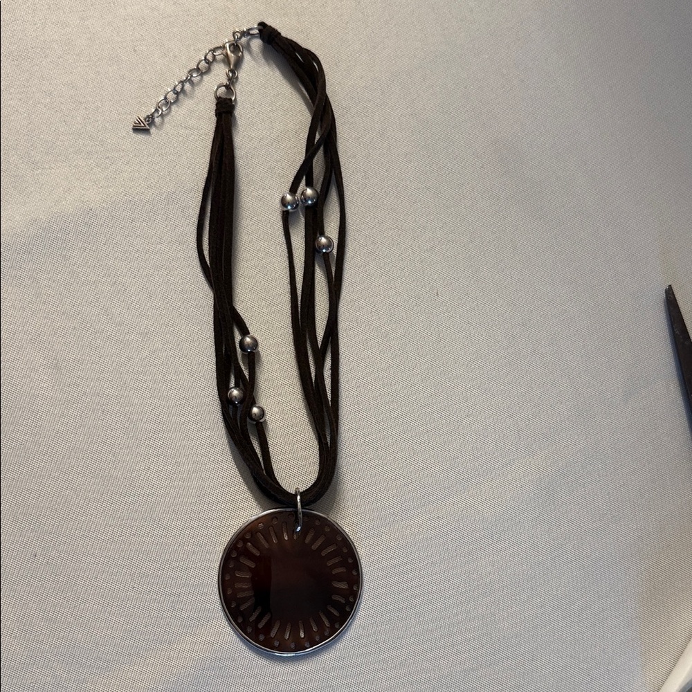 Silpada Brown Pendant Necklace with Silver Accents